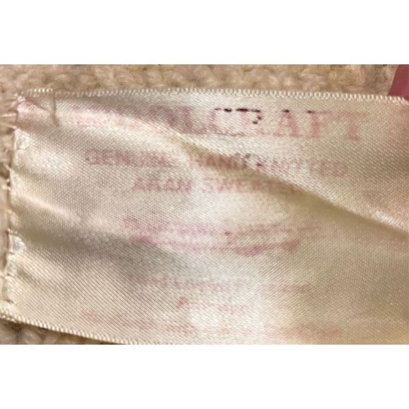 Vintage Wool Fisherman hand knit Cardigan sweater w/ wooden buttons sz XL by Woo - Picture 16 of 16